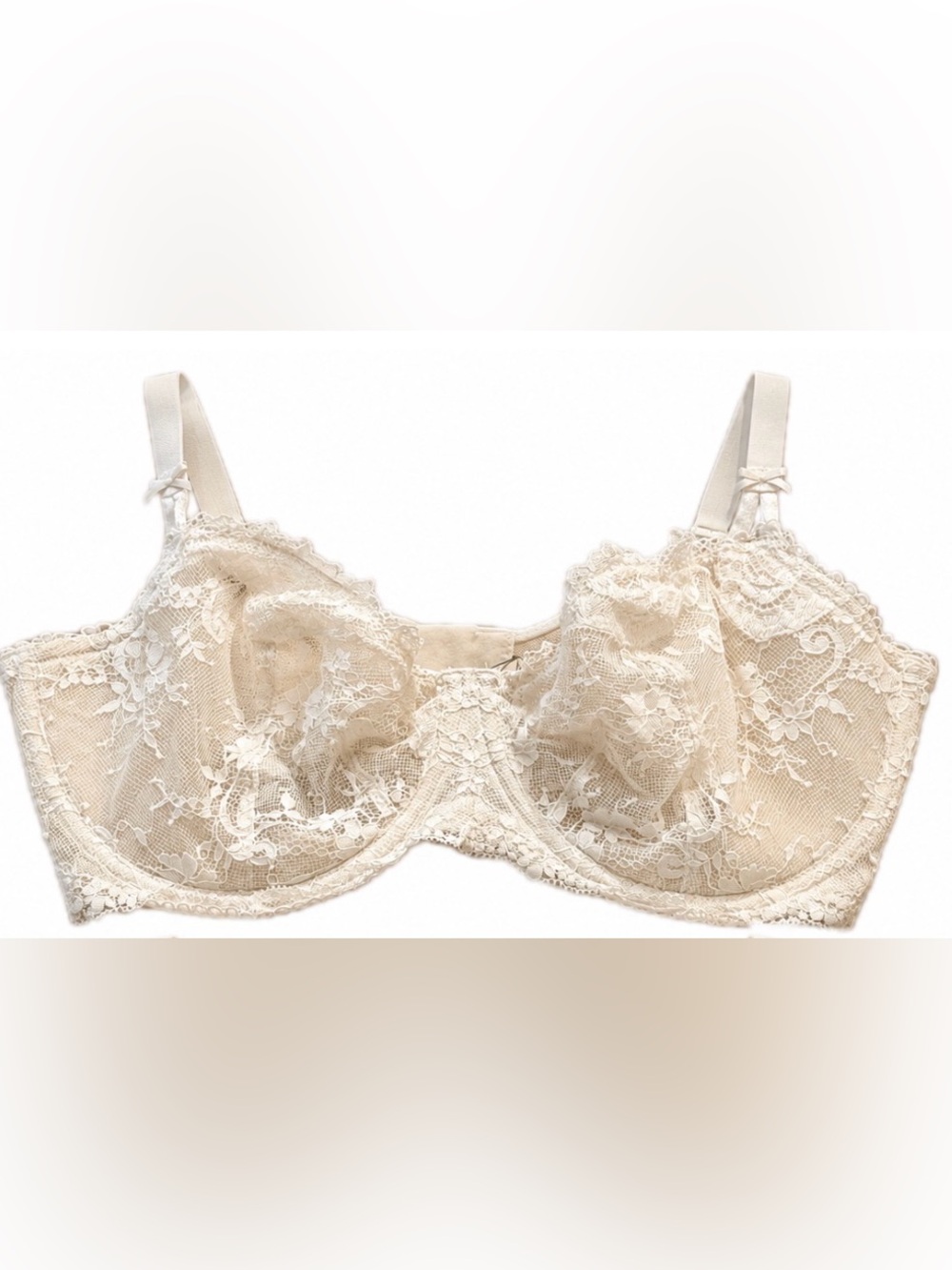 Victoria’s Secret Dream Angels Lace Push-Up Bra Without Padding Ivory 36DDD G80
